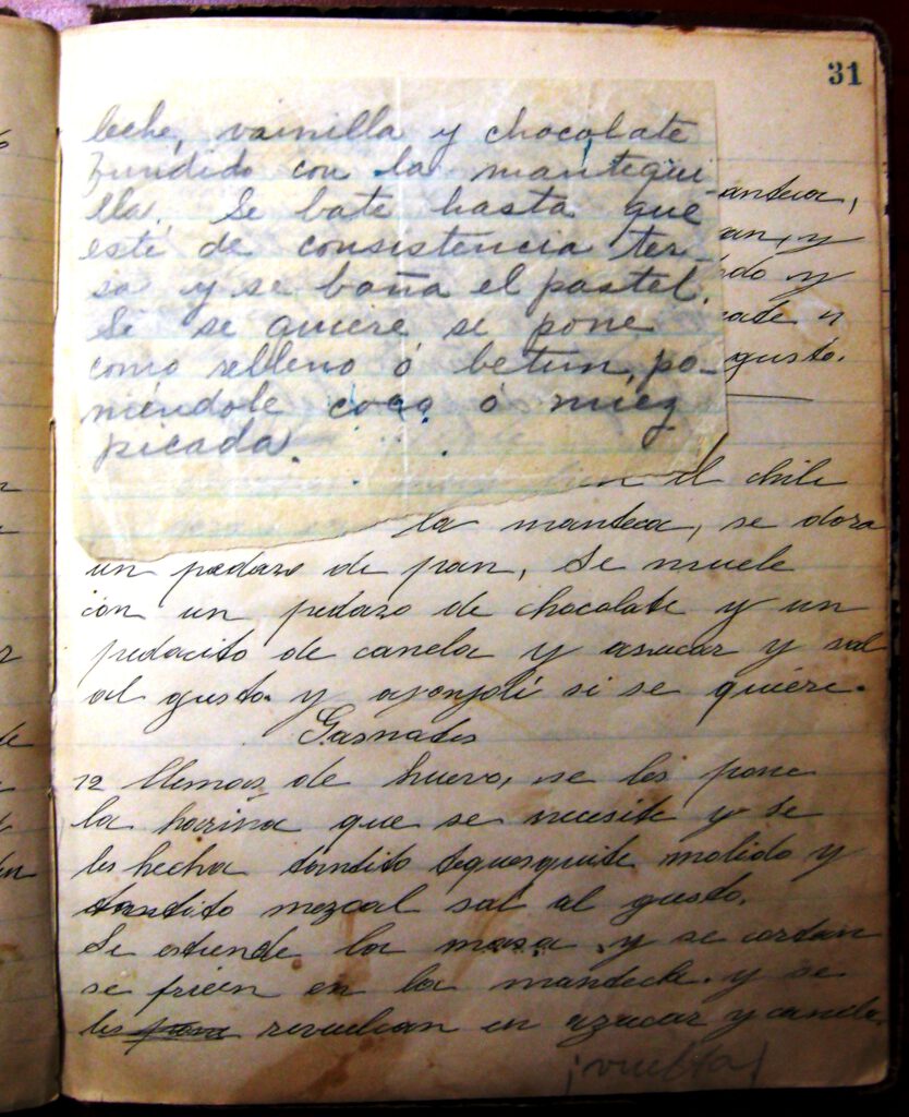 Untitled Recipe (chocolate meringue), 1907