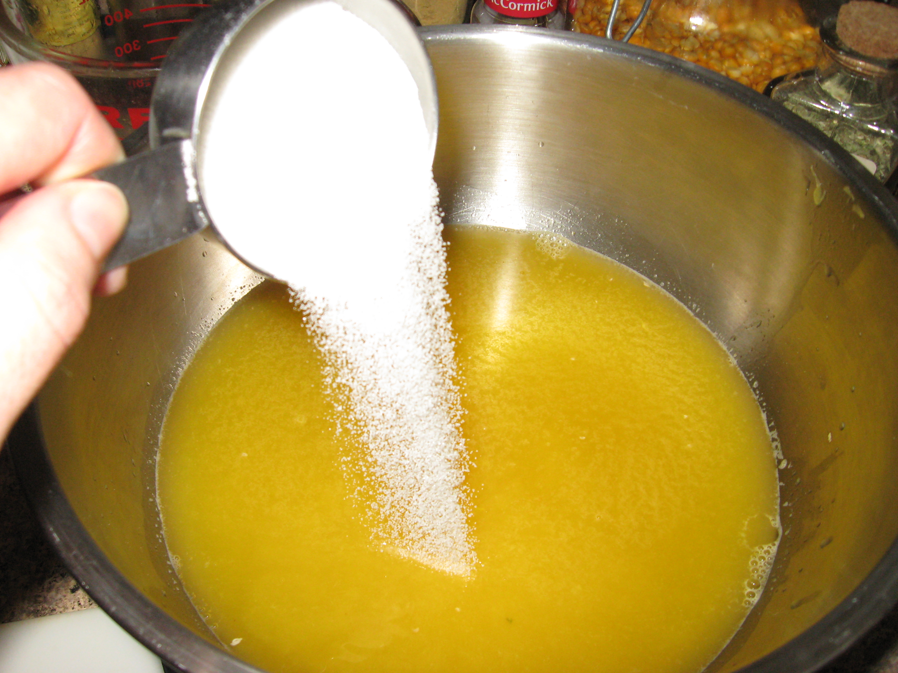 pouring sugar