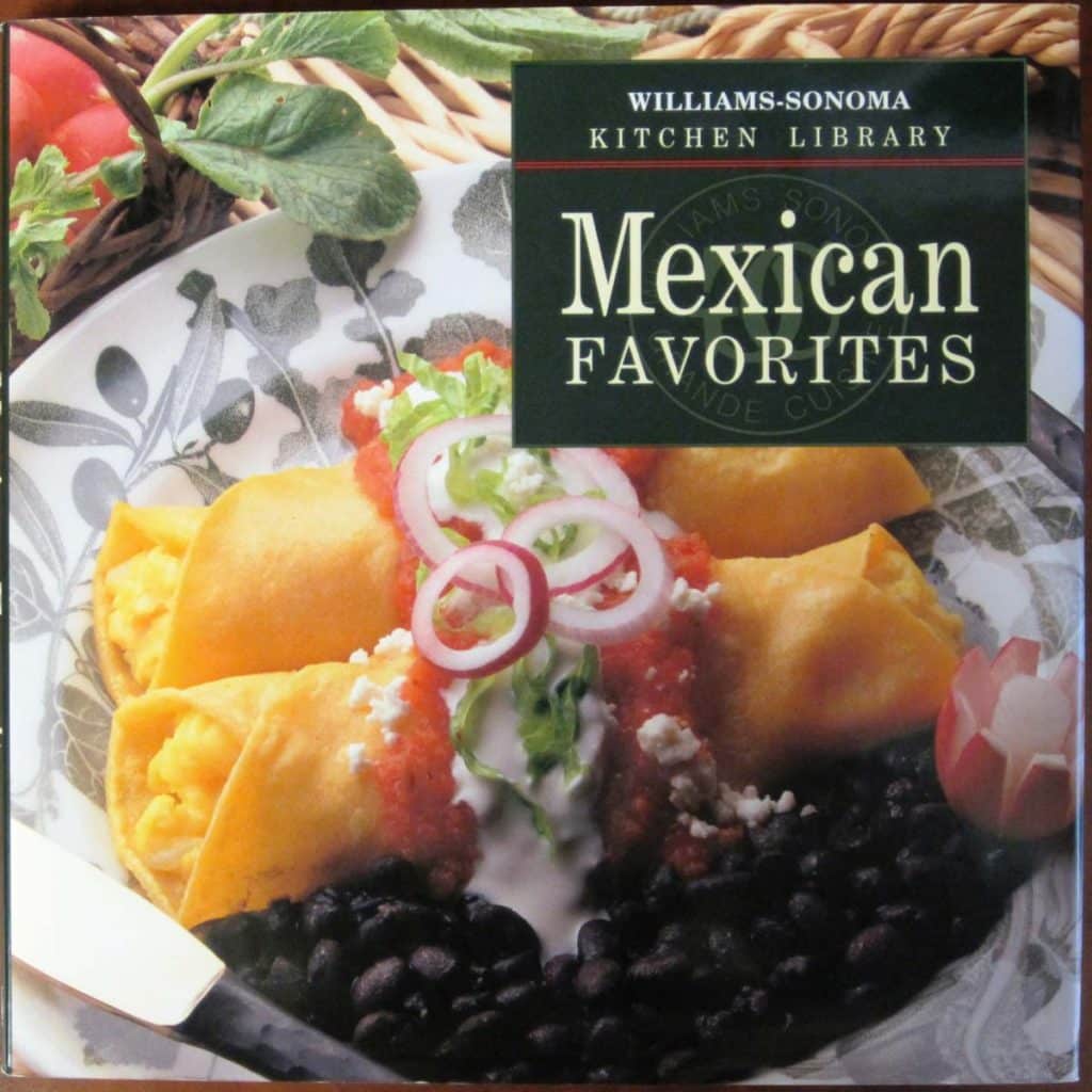 Mexican favorites cookbook cover, a plate of enchiladas