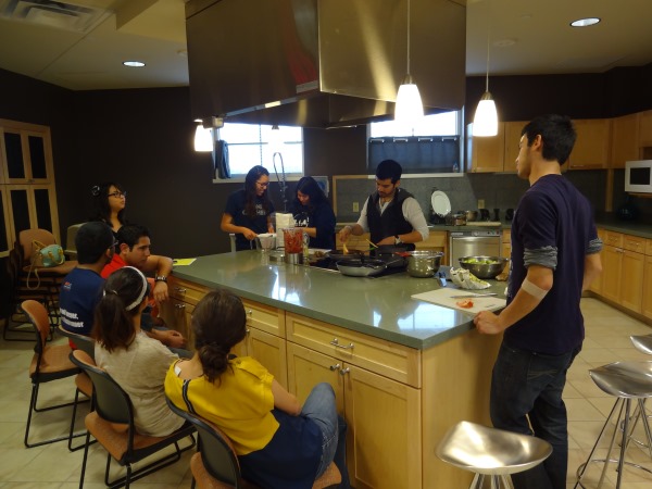 Photo of students at cooking demonstration