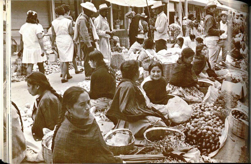 Photograph of Market in Oaxaca (28). The Mexican Cook Book (1971) by George and Inger Wallace. UTSA Libraries Special Collections.