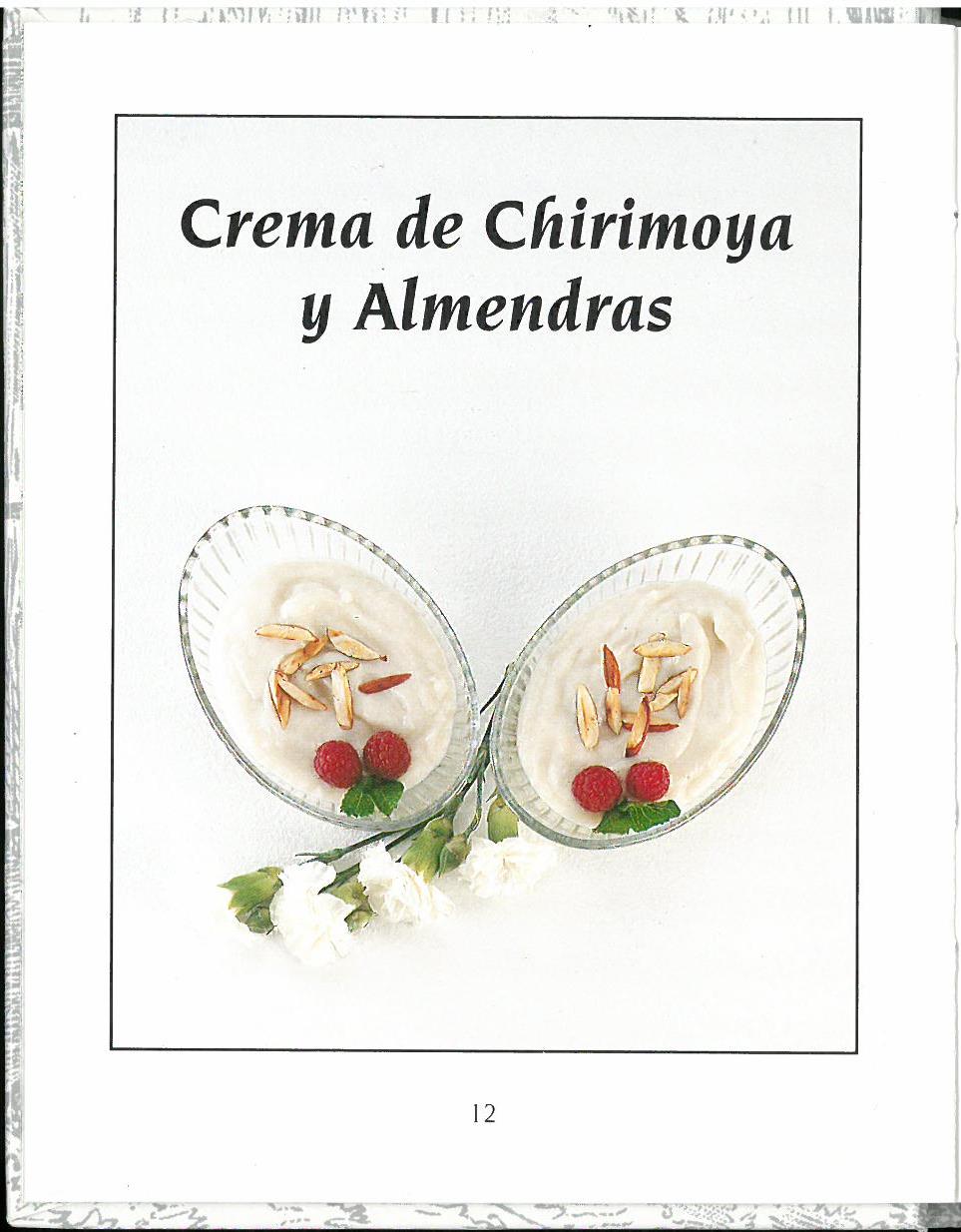 Crema de Chirimoya y Almendras (p. 12). Chirimoya y Guanábana (1999) by Emöke Ijjász.