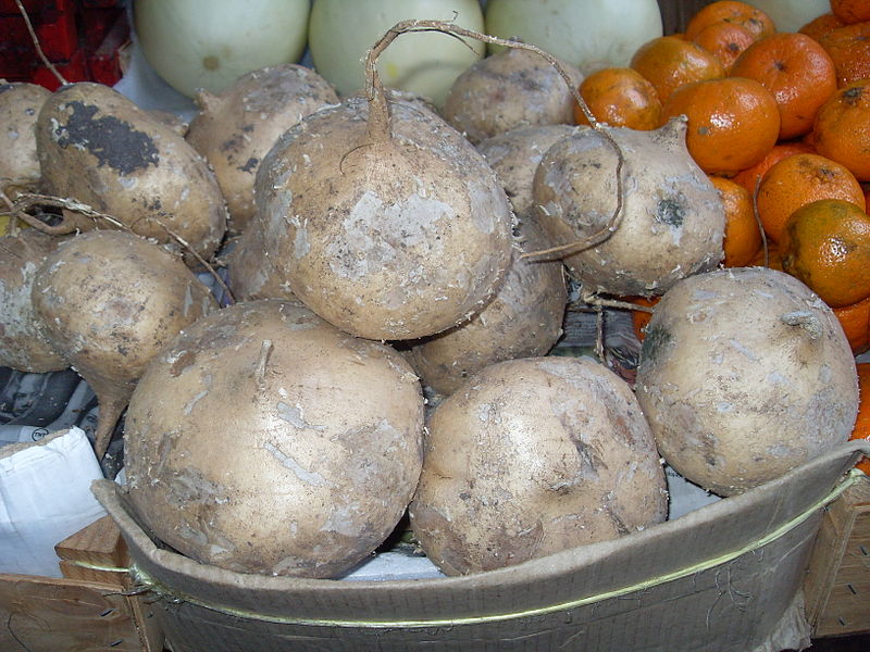 Jicama at a market in Taxco, Mexico