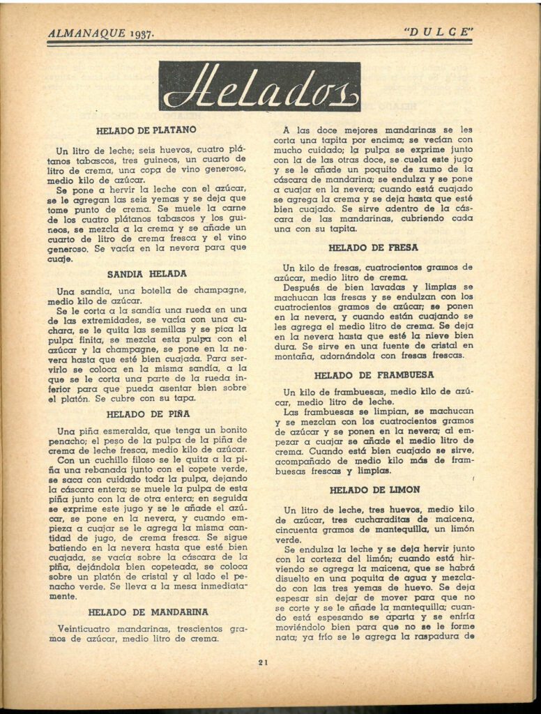 Almanaque Dulce 1937. Unión Nacional de Productores de Azúcar (Mexico). UTSA Libraries Special Collections.