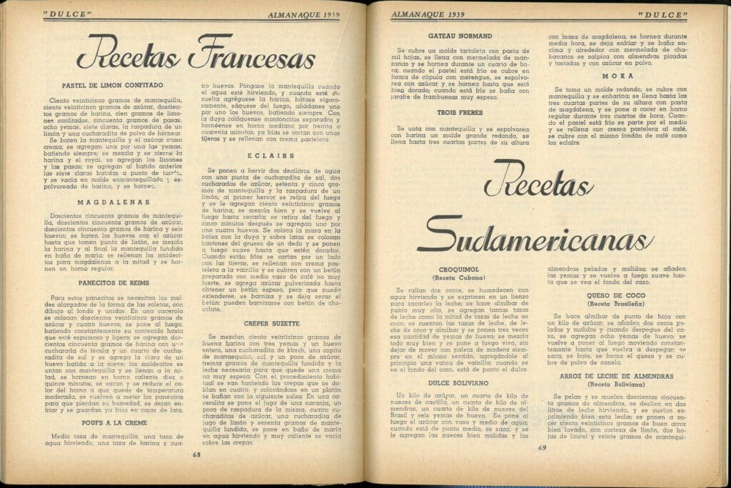 Almanaque Dulce 1939. Unión Nacional de Productores de Azúcar (Mexico). UTSA Libraries Special Collections.