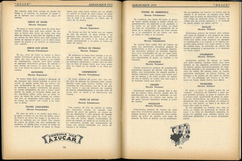 Almanaque Dulce 1939. Unión Nacional de Productores de Azúcar (Mexico). UTSA Libraries Special Collections.