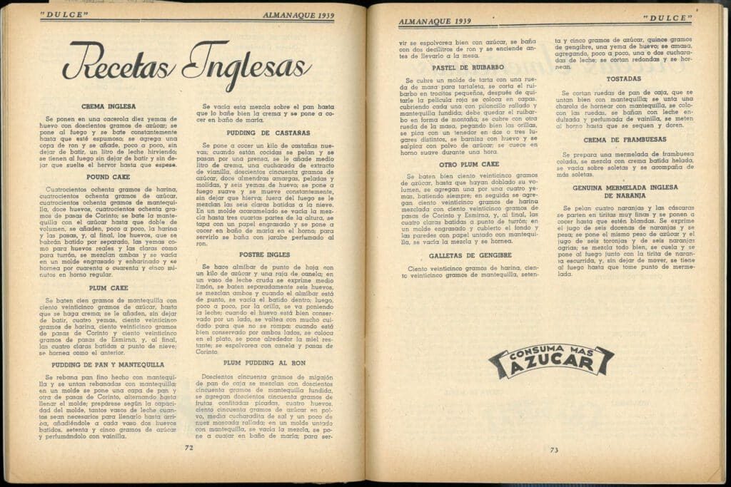 Almanaque Dulce 1939. Unión Nacional de Productores de Azúcar (Mexico). UTSA Libraries Special Collections.