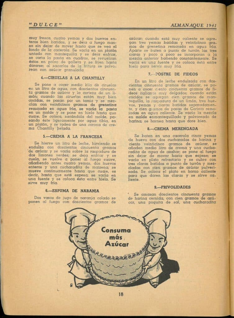 Almanaque Dulce 1941. Unión Nacional de Productores de Azúcar (Mexico). UTSA Libraries Special Collections.