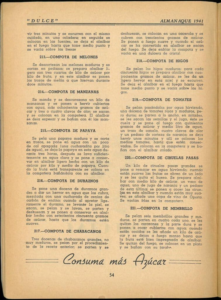 Almanaque Dulce 1941. Unión Nacional de Productores de Azúcar (Mexico). UTSA Libraries Special Collections.