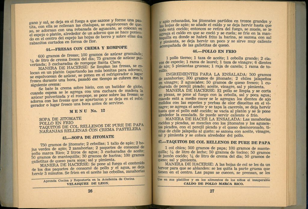 Febrero (29 Menus Practicos y Economicos) by Josefina Velázquez de León. UTSA Libraries Special Collections.