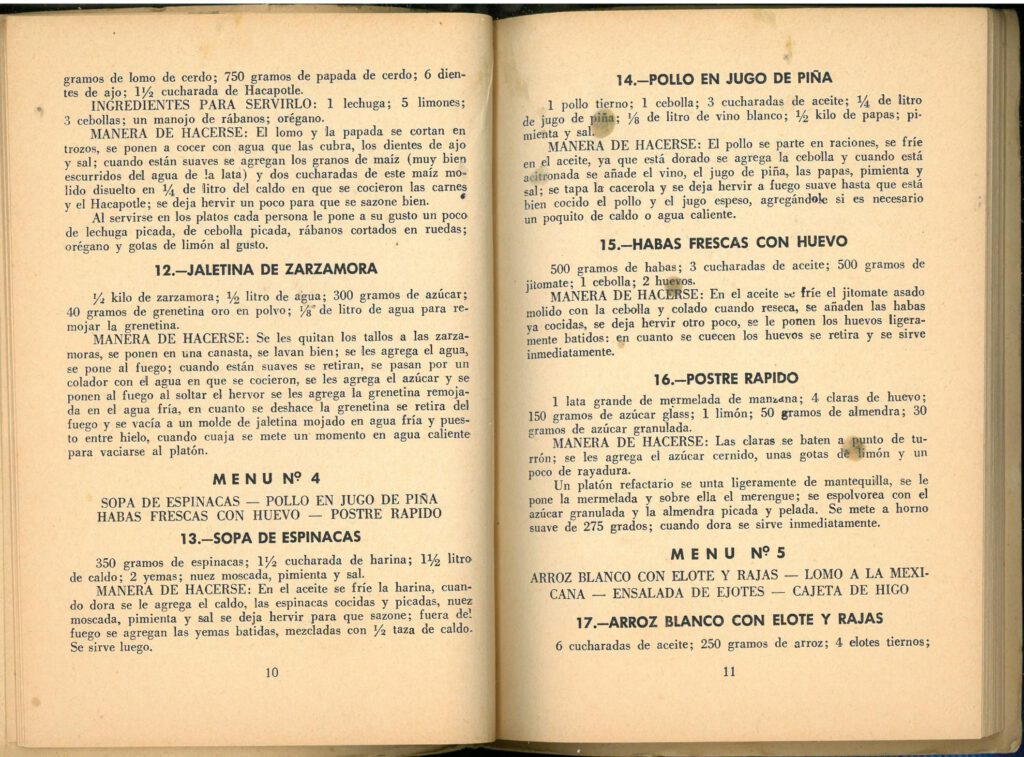 Julio (31 Menus Economicos) by Josefina Velázquez de León. UTSA Libraries Special Collections.