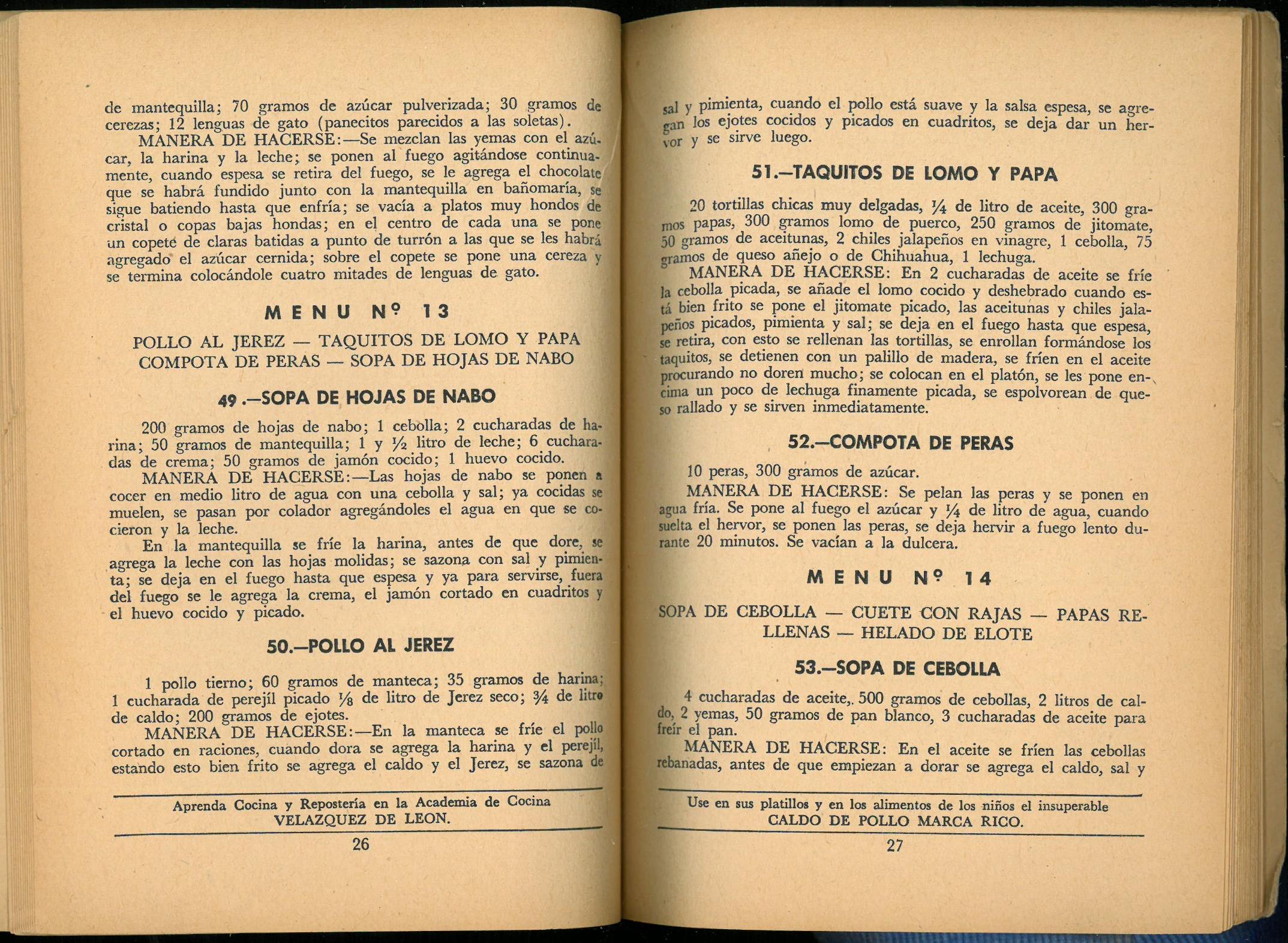 Junio (30 Menus Practicos y Economicos) by Josefina Velázquez de León. UTSA Libraries Special Collections.