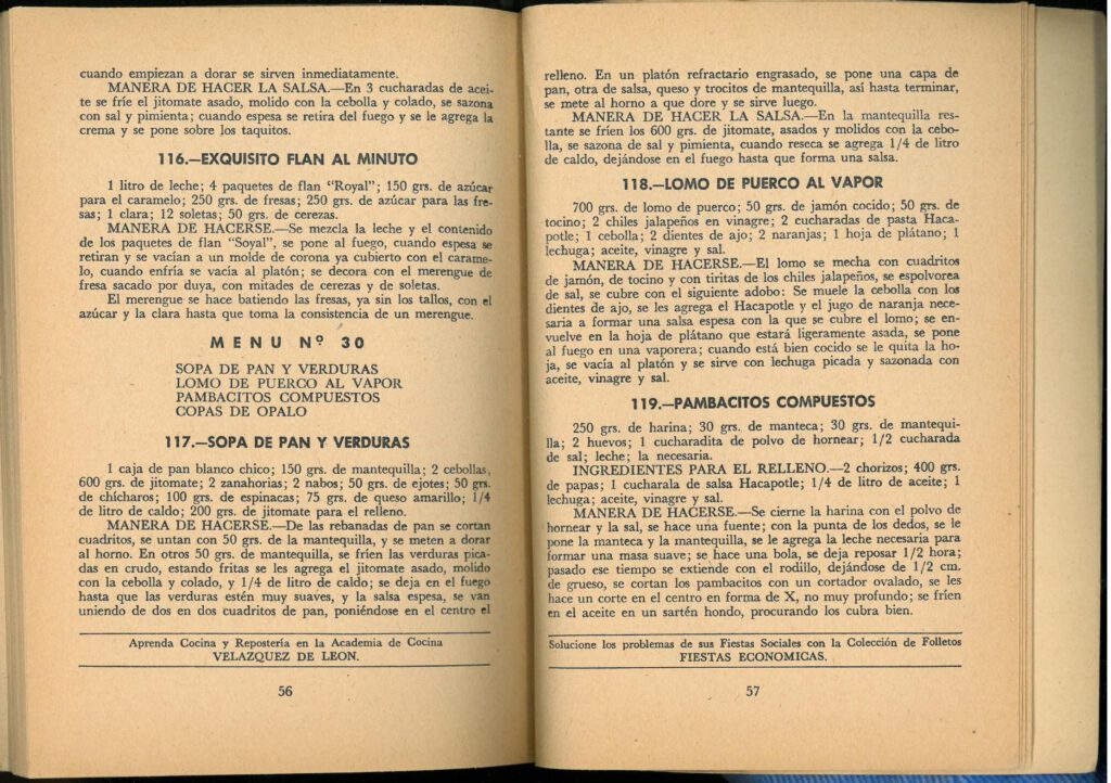 Marzo (30 Menus Practicos y Economicos) by Josefina Velázquez de León. UTSA Libraries Special Collections.