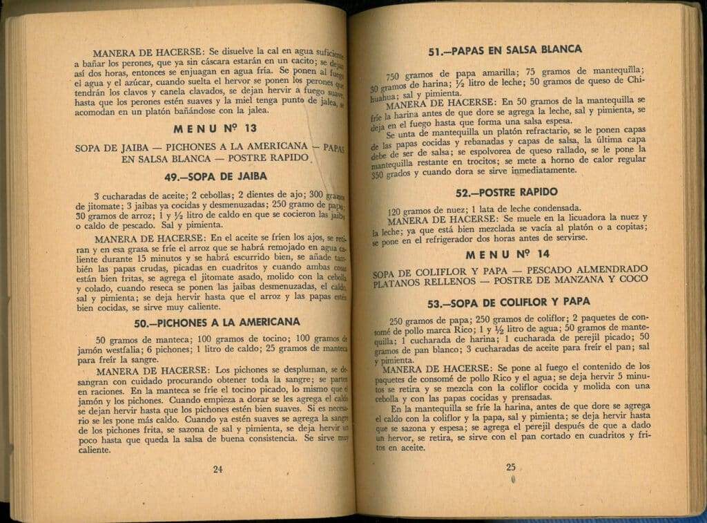 Octubre (31 Menus Economicos) by Josefina Velázquez de León. UTSA Libraries Special Collections.