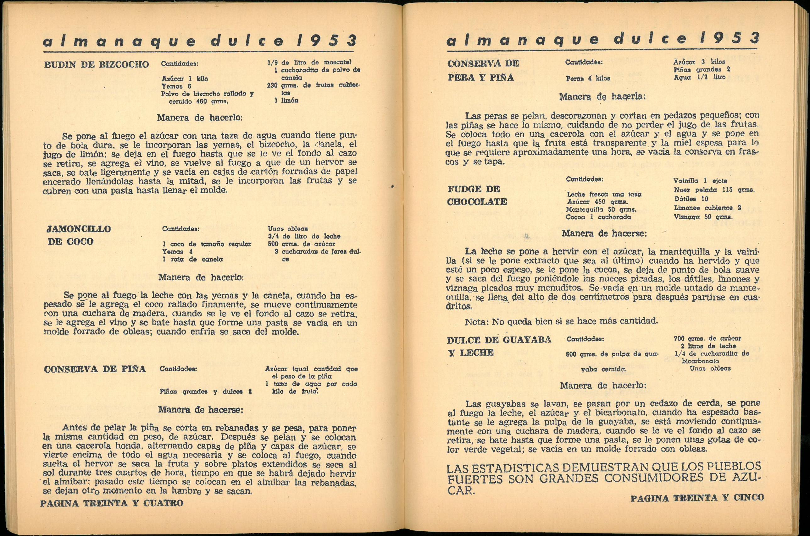 Almanaque Dulce 1953. Unión Nacional de Productores de Azúcar (Mexico). UTSA Libraries Special Collections.